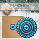 3D Wind Spinner Mandala 10 Inch Evil Eye Stainless Steel Wind Sculpture Blue Hanging Ornament Laser Cut Metal Art for Indoor Outdoor Garden Decoration Protective Amulet for Home and Yard by GreenHaven Gardens