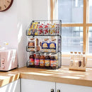 X-cosrack 3 Tier Large Stackable Snack Organizer - Versatile Wall Mounted Wire Storage Basket with Divider for Candy Chip Cans Bars - Ideal for Pantry Office Home by CozyNest Decor