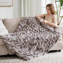 Ultra Soft Luxury Faux Fur Twin Blanket for Counch,Fuzzy Fluffy Plush Warm Cozy Elegant Wrinkled Blanket for Sofa Bedroom Living Room,（60"x80",Tie-dye Taupe） by CozyNest Decor