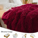 XeGe Luxury Faux Fur Throw, Red Soft 50x60 Fluffy Blanket, Shaggy Plush Decorative Couch Blanket, Autumn Cute Furry Fuzzy Lap Bed Throw for Kids Women Men Teen Girls by CozyNest Decor