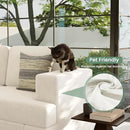 Sofa, 63” Comfy Loveseat Sofa Couch with Deep Seats, Couch for Living Room, Modern Sleeper Sofa, Beige Chenille by CozyNest Decor