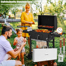 35pcs Deluxe Grilling Gifts Set for Birthday Fathers Day, Stainless Steel BBQ Accessories Kit for Men Dad, Professional Grill Tools Utensils with Scissors, Meat Claws in Aluminum Case Brown by GreenHaven Gardens