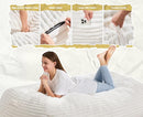 Hobestluk 5FT Bean Bag Chairs Adult Bean Bag with Portable Handle Comfy Large Bean Bag Lounge Chair with Removable Cover for Living Room Bedroom (Stripe White, 5FT) by TinyTreasures Baby Boutique