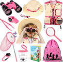 INNOCHEER Kids Explorer Kit & Bug Catcher Kit & Safari Costume Kit, Outdoor Exploration Set with Hat, Vest, Butterfly Net and Bugs Book for Boys Girls 3-12 Years Old (Camouflage Pink) by TinyTreasures Baby Boutique
