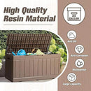 JUMMICO 83 Gallon Outdoor Deck Box Large Resin Storage Box for Patio Furniture Cushions and Garden Tools (Khaki) by CozyNest Decor
