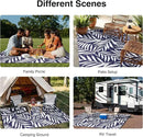 OLANLY Waterproof Outdoor Rug 6x9 ft, Reversible Outdoor Plastic Straw Rug with Leaf Pattern, RV Mat, Indoor Outdoor Carpet for Patio, Camping, Balcony, Deck, Backyard, Navy & White by CozyNest Decor