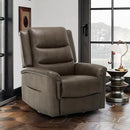 COLAMY Oversized Leather Recliner Chair, 360°Swivel Rocking Manual Recliner with Thick Cushioned Padding Backrest and Wide Seat - Lightbrown by CozyNest Decor