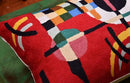 Lumbar Kandinsky Red Modern Pillow Cover Counterweights Mid Century Chair Cushions Red Abstract Pillowcase Red Contemporary Pillowsham Couch Cushions Handmade Wool Size 14x20 by CozyNest Decor
