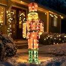 61Inch Nutcracker Christmas Decor Outdoor with LEDs 5 Feet Lighted Large Nutcracker Lighted Christmas Decorations Outdoor with Stakes & Zip Ties for Xmas Yard, Porch, Lawn by CozyNest Decor