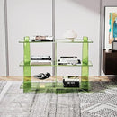 Acrylic Bookshelf, Small 3 Tier Open Bookcase for Small Spaces,Sofa Table, Hallway Entry Table for Home Living Room (Green, 39.4'' x 11.8'' x 31.5'') by CozyNest Decor