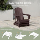 WestinTrends Outdoor Ottoman, Patio Adirondack Ottoman Foot Rest, All Weather Poly Lumber Folding Foot Stool for Adirondack Chair, Widely Used for Outside Porch Pool Lawn Backyard, Dark Brown by CozyNest Decor