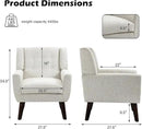 UIXE Accent Chair Modern Upholstered Armchair, Comfy Living Room Arm Chairs Mid Century Single Sofa Reading Side Seat for Bedroom, Home Office - Beige by CozyNest Decor