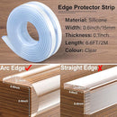 Baby Proofing, 0.4in Edge Protector Strip Clear, Thickened Silicone Soft Corner Protectors with Upgraded Pre-Taped Strong Adhesive, 9.8ft Edge Protectors for Cabinets, Tables, Drawers (White) by TinyTreasures Baby Boutique
