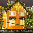 22" Bethlehem Star Outdoor Christmas Lights 90 LEDs Christmas Tree Lights Hanging Lights Mains Powered Polaris Christmas Decorations,Star of Bethlehem Lights for New Year Holiday Wedding Party Decor by GreenHaven Gardens