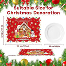 Christmas Placemats Set of 6 Christmas Retro Gingerbread Plastic Table Mats Xmas Bakery Gingerbread House Place Mats Winter Holiday Table Decoration for Indoor Outdoor Party Kitchen Dining by CozyNest Decor