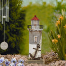 Linfevisi Wood Lighthouse Decor Rustic LED Light House Decor Wooden Decorative Nautical Lighthouse Statue Coastal Beach Themed Lighthouse Handcrafted Tabletop Decoration Home Bathroom (11.4") by CozyNest Decor