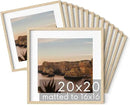 HAUS AND HUES 20x20 Square Picture Frames Set of 15 - Oak Wood Frames with Plexiglass, Beige by CozyNest Decor