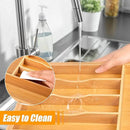 Bellsal Large Premium Bamboo Silverware Organizer - Expandable Utensil Drawer Organizer - 17"x19.6" Utensil Holder and Cutlery Tray with Grooved for Kitchen Flatware and Utensils Mother's Day Gift by CozyNest Decor