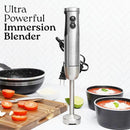 Zulay 4-in-1 Immersion Stick Mixer Hand Blender - 800 Watts, 12 Speeds, 5-ft Power Electric Cord, Handheld Portable, Stainless Steel Blades - With Whisk, Frother & Stick Blender Attachments - Gray by TinyTreasures Baby Boutique