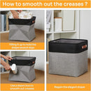 DULLEMELO Storage Bins for Organizing,Closet Storage Baskets for Gift Empty,Large Linen Canvas Storage Bins with Handles for Home Office Toys Shelves(Black&Grey, 13 inch Cube) by TinyTreasures Baby Boutique