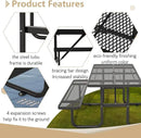 72'' Steel Rectangular Picnic Table for Outdoors, Expanded, Lifetime Picnic Table with Umbrella Hole, Heavy Duty Sturdy Commercial Picnic Tables for Garden Courtyard BBQ, Black by GreenHaven Gardens