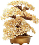 Feng Shui Money Tree Large Pine Tree Style Crystal Quartz Lucky Tree Gem Tree for Office Home Feng Shui Decoration for Wealth/Fortune and Luck (Yellow) by GreenHaven Gardens