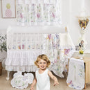 Brandream Wildflower Butterfly Crib Bedding Sets for Girls Farmhouse Baby Nursery Bedding Blanket Set Romantic Purple White, 6 Pieces by TinyTreasures Baby Boutique
