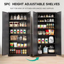 SISESOL Black Storage Cabinet,71" Tall Pantry Cabinet,Kitchen Pantry Storage Cabinets with 2 Doors and 6 Shelves,Wide Deep Metal Food Cupboard for Home,Kitchen,Dining/Living Room by CozyNest Decor