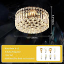 4-Light Black Crystal Chandeliers Flush Mount Chandelier Light Fixture with K9 Crystals Modern Ceiling Lights Elegant Round Lamp for Bedroom,Hallway,Bar,Living Room,Dining Room,H5.9 xW13.7 by CozyNest Decor