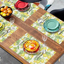 Lemon Placemats Set of 4 Summer Yellow Fruit Green Leaf Floral Linen Table Mat Rustic Farmhouse Spring Heat Resistant Non Slip Washable Place Mats for Dining Kitchen Party Decor by CozyNest Decor