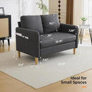 VINGLI 47" Small Couch, Dark Grey Linen Loveseat Sofa Mini Couch Mid Century Modern Decor Love Seat for Small Spaces Living Room, Bedroom, Play Room by CozyNest Decor