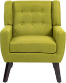UIXE Accent Chairs Set of 2, Modern Upholstered Arm Chair, Mid-Century Club Armchair Comfy Single Lounge Sofa Button Tufted Living Room Reading Seat Bedroom Side Sitting for Home Office,Green by CozyNest Decor