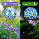 Solar Lights Outdoor Decorative, Solar Gazing Ball Mosaic Garden Stakes Decorative Waterproof Outdoor Lights for Pathway Yard Lawn Decoration (Blue) by CozyNest Decor