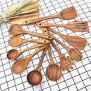 11 Pcs Wooden Kitchen Utensils Set - Wooden Spoons, Spatulas and More for Cooking by CozyNest Decor