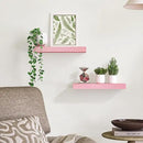 BAMEOS Pink Floating Shelves for Wall, 16" x 6" Wall Shelves for Room, Floating Book Shelves, Hanging Shelves for Bedroom, Bedroom, Living Room, Kitchen (Set of 2) by CozyNest Decor