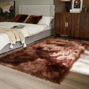 AMTOVO Faux Fur Sheepskin Rug for Living Room, 4 x 6 ft Coffee Fluffy Area Rug for Bedroom, Playroom, Luxury Room Decor, Rectangle by CozyNest Decor