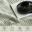 Amélie Home Chenille Knit Throw Blanket for Couch, Checkered Texture Decorative Soft Blanket for Sofa, Bed & Living Room, 50"x60", Sage Green & White by CozyNest Decor