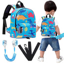 Accmor Toddler Backpack Leash with Anti Lost Wrist Link, Cute Mini Child Walking Harnesses Keep Kids Close Back Pack Rope Tether Rein for Baby Boys (Light Blue/Dino) by TinyTreasures Baby Boutique