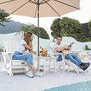 SERWALL Folding Adirondack Ottoman Set of 2, No-Assembly Outdoor Footstool, High Impact Polystyrene Folding Adirondack Footrest, White by GreenHaven Gardens