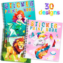 homicozy 3PCS Sticker Paint Books for Kids Ages 4-10,Unicorn Mermaid Animals Designs Paint by Stickers,Sticker by Numbers,Party Birthday Gifts for Girls 4-10,Create 30 Pictures One Stickers at A Time by TinyTreasures Baby Boutique