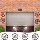 Qunclay 4 Pcs Wooden Wagon Wheel Wall Decor Old Western Wood Boho Wall Art Farmhouse Boho Wagon Wheels Rustic Yard Decor Wood Hanging Decorations for Garden Home Bar Garage (10 Inch) by GreenHaven Gardens