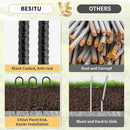 16 Inches 24-Pack J Hook Rebar Stakes Heavy Duty Tent Stakes with Chisel Point End, Steel Ground Anchors Metal Garden Stakes Chain Link Fence Stakes Black Coated by CozyNest Decor