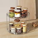 LAMU 2 Tier Lazy Susan Turntable Organizer 9.25'' Rotating Spice Rack Organization for Cabinet, Kitchen, Pantry, Countertop, Bathroom, Vanity, Medicine Cabinet Organizer, Clear by CozyNest Decor