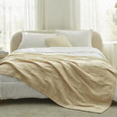 Amélie Home Chenille Knit Throw Blanket for Couch, Checkered Texture Decorative Soft Blanket for Sofa, Bed & Living Room, 50"x60", Beige by CozyNest Decor