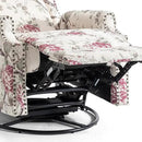 UIXE Swivel Rocker Manual Recliner Chairs Set of 2, Wingback Swivel Glider Fabric Nursery Reclining Sofa Chair, High Back Upholstered Arm Chair for Living Room Bedroom - Beige Floral by CozyNest Decor
