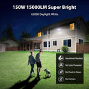 iMaihom 150W Motion Sensor Light Outdoor, 15000LM 6500K LED Security Floodlights, 3 Adjustable Head Motion Detection Light IP65 Waterproof for Yard Garage White 1pack by GreenHaven Gardens
