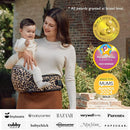 Momcozy Hip Seat Baby Carrier - Adjustable Waistband with Original 3D Belly Protector, Ergonomic Carrier with Various Pockets for Newborns & Toddlers up to 45lbs (Leopard, Large) by TinyTreasures Baby Boutique