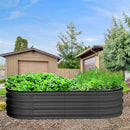 2 Pcs 4.5x2x1.5ft Oval Raised Garden Bed,Galvanized Raised Beds,Open-Ended Base Metal Raised Planter Beds,Garden Bed Outdoor,Planter Raised Boxes for Vegetables, Flowers,Tool-Free Asse,Gray by CozyNest Decor