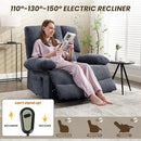 Oversized Power Recliner Chair 350lb with Hidable Cup Holders, Extra Wide Large Big Electric Recliner Chair with Lumbar Support Pillow Nursery Chair Living Room (Power, GREY-ET6008) by CozyNest Decor