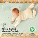 Waterproof Crib Mattress Protector Cover Fitted - 2-Pack Quiet Baby Crib Mattress Pad Sheets, 52" x 28" Soft Quilted Cotton Baby Sheet, Machine Washable, Easy Fit, Durable (Aloe/Quin) by TinyTreasures Baby Boutique